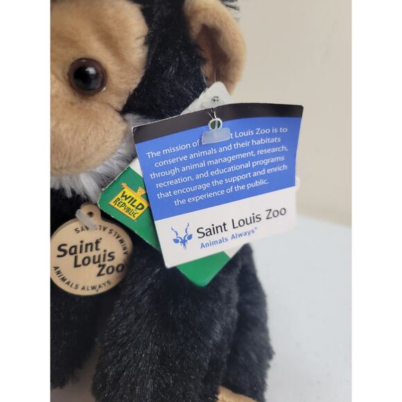 NWT Wild Republic Saint Louis Zoo Baby Chimp Monkey Plush Stuffed Animal Toy 8" - Picture 2 of 7